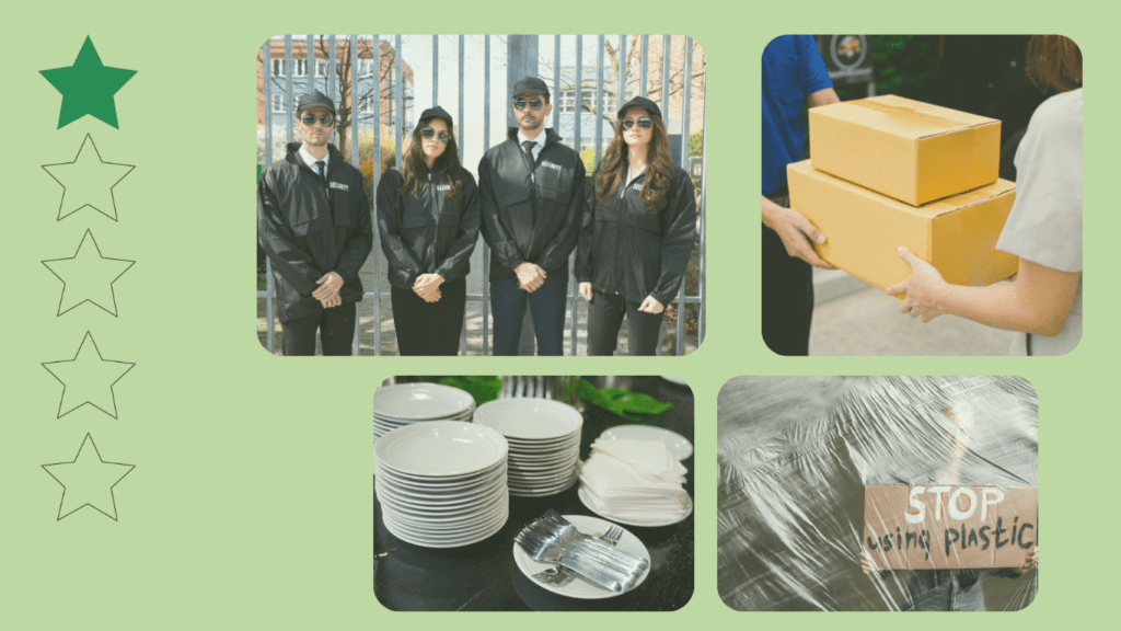 refuse to accept waste in the form of boxes and throw-away cutlery